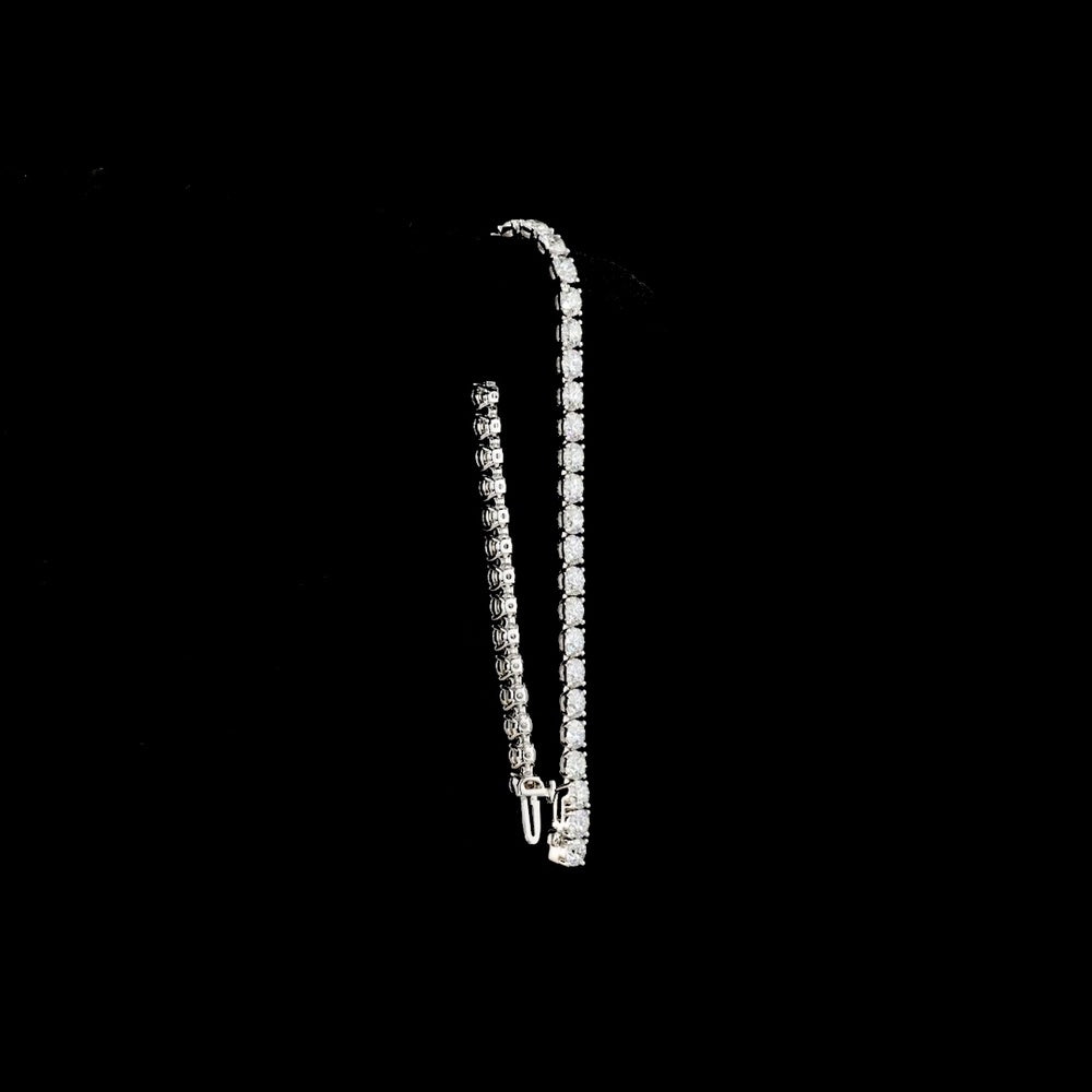 Silver Tennis Bracelet with 42 Round Brilliant Cut Lab Diamonds - 8.30 Carat Total Diamond Weight, E-F Color VS2 Clarity - Covaloro Fine Jewelry