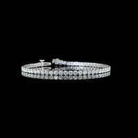 Silver Tennis Bracelet with 59 Round Cut Lab Diamonds - 5.09 Carat Total Weight, E-F Color, VS Clarity - Covaloro Fine Jewelry
