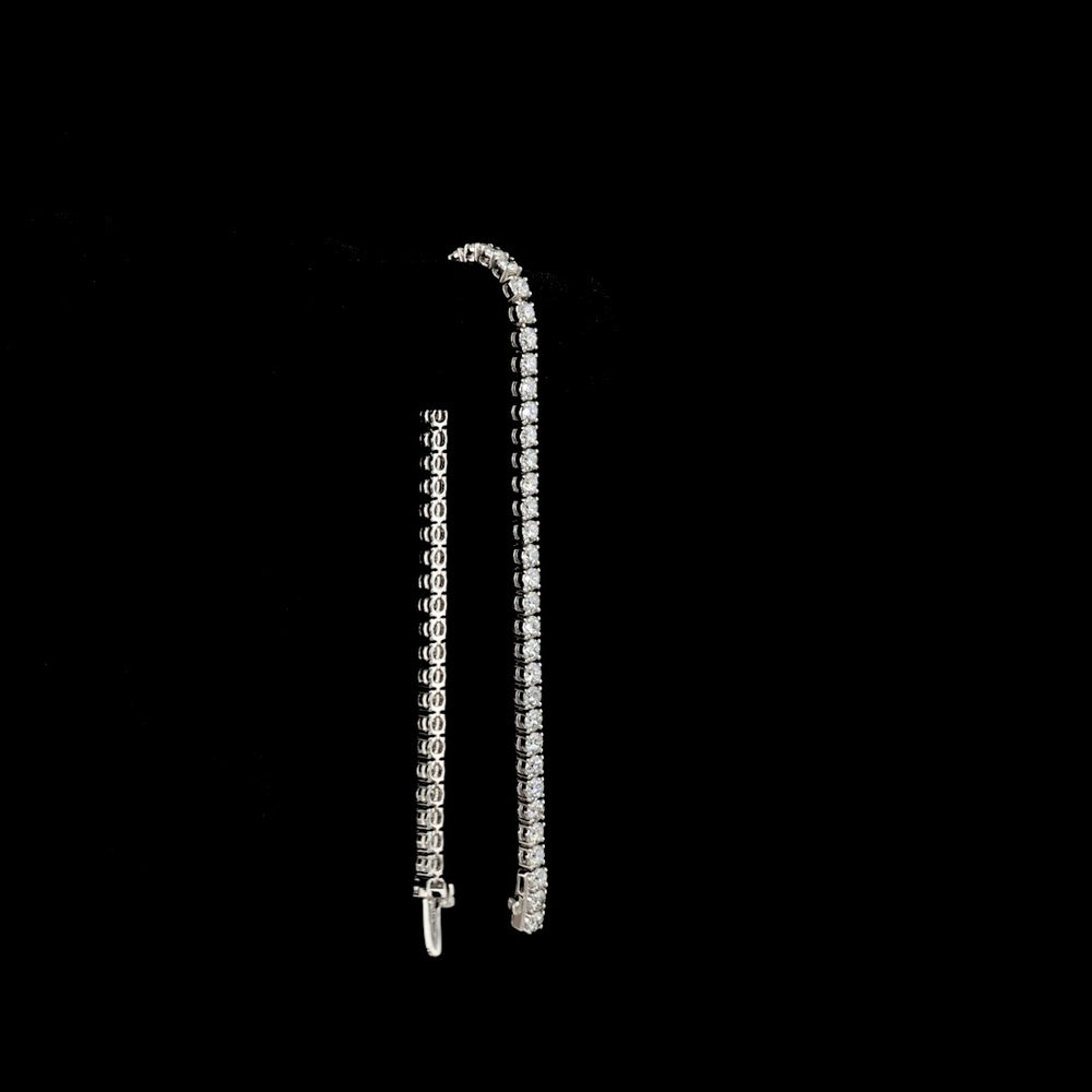 Silver Tennis Bracelet with 59 Round Cut Lab Diamonds - 5.09 Carat Total Weight, E-F Color, VS Clarity - Covaloro Fine Jewelry