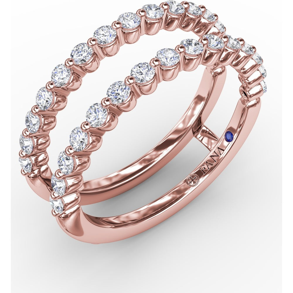 Single Prong Diamond Insert Ring with Round Diamonds by Fana - 0.60 Carat Total Diamond Weight