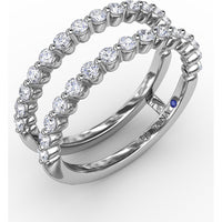Single Prong Diamond Insert Ring with Round Diamonds by Fana - 0.60 Carat Total Diamond Weight