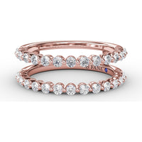Single Prong Diamond Insert Ring with Round Diamonds by Fana - 0.60 Carat Total Diamond Weight