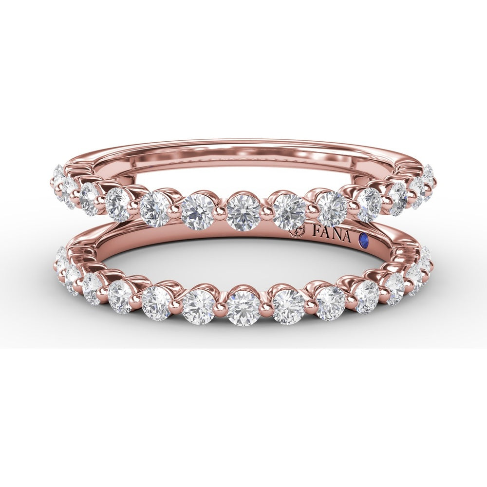 Single Prong Diamond Insert Ring with Round Diamonds by Fana - 0.60 Carat Total Diamond Weight