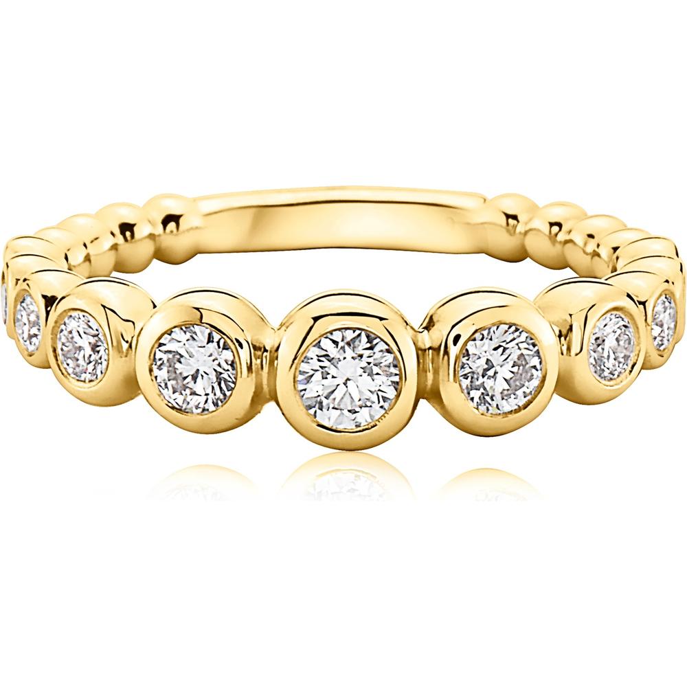 Single Row Diamond Bubble Ring in 18K Yellow Gold by Charles Krypell