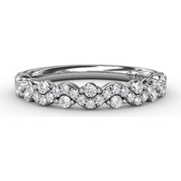 Single Wave Diamond Band with Alternating Round and Pavé Set Diamonds by Fana - 0.29 Carat Total Diamond Weight