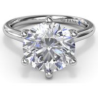 Six Prong Engagement Ring Setting with Peek-a-Boo Diamond Detail by Fana - 0.02 Carat Total Diamond Weight