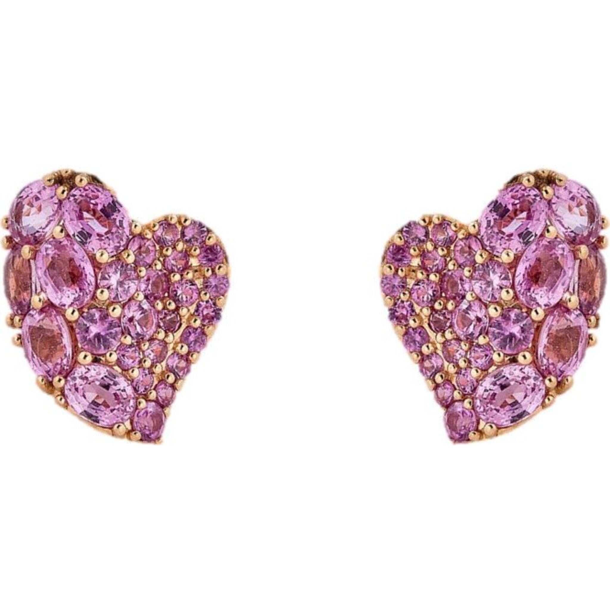 Pink diamond clearance heart earrings