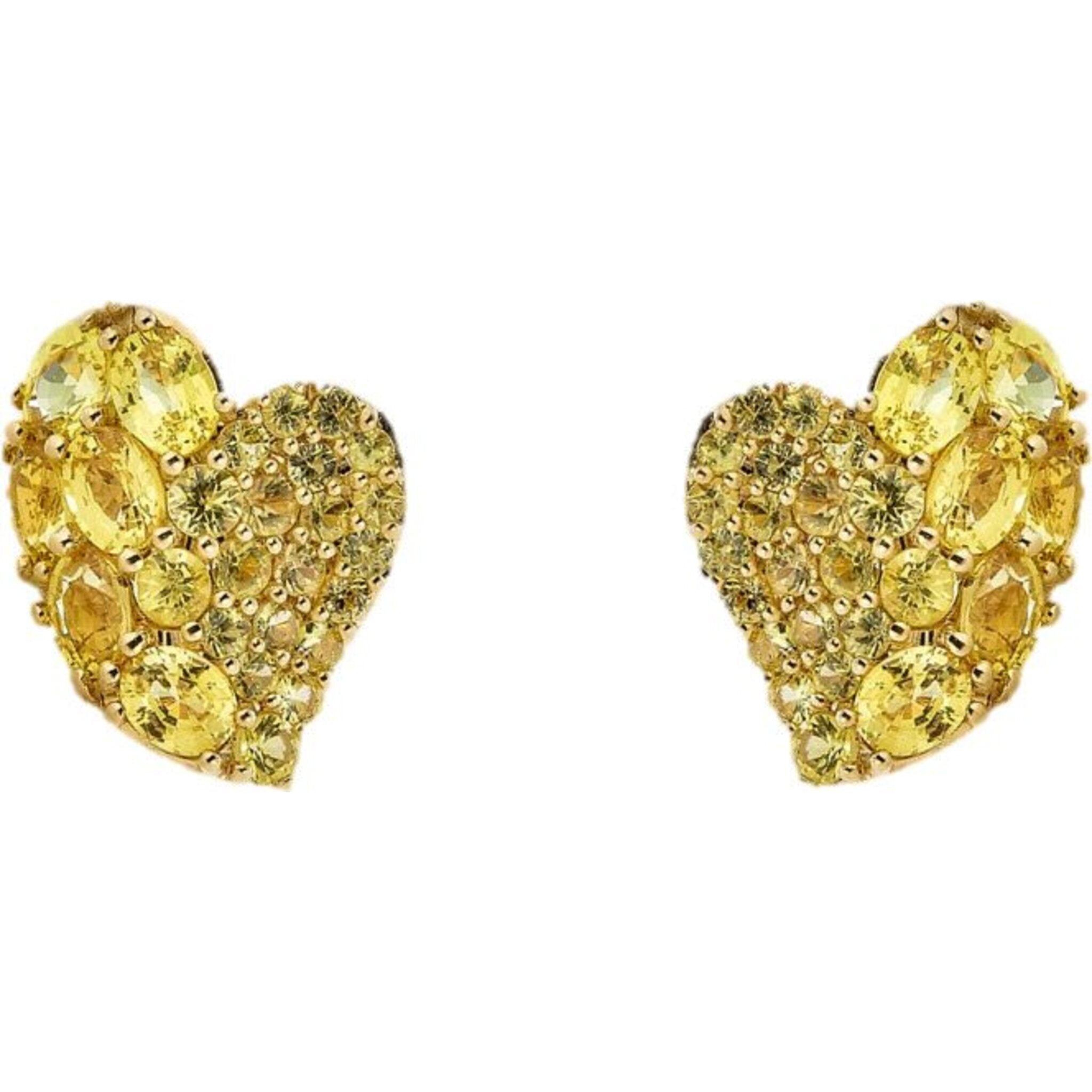 Yellow 2025 heart earrings