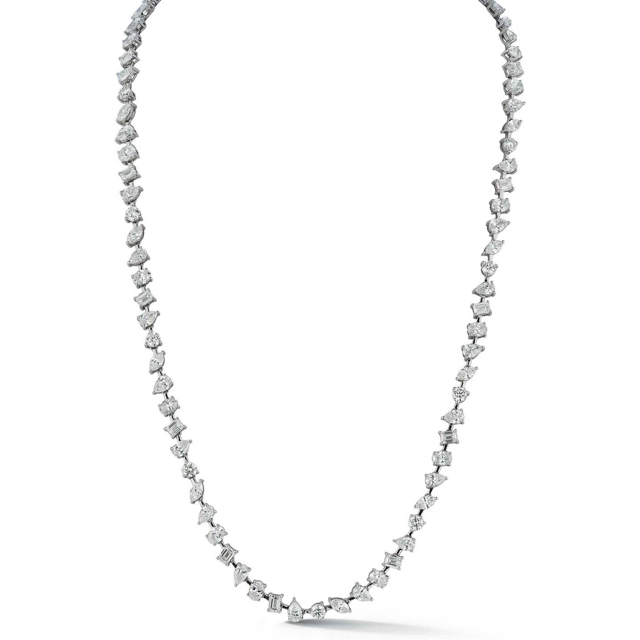 Sofer Jewelry - 14K White Gold Alternating Multi Shape Diamond