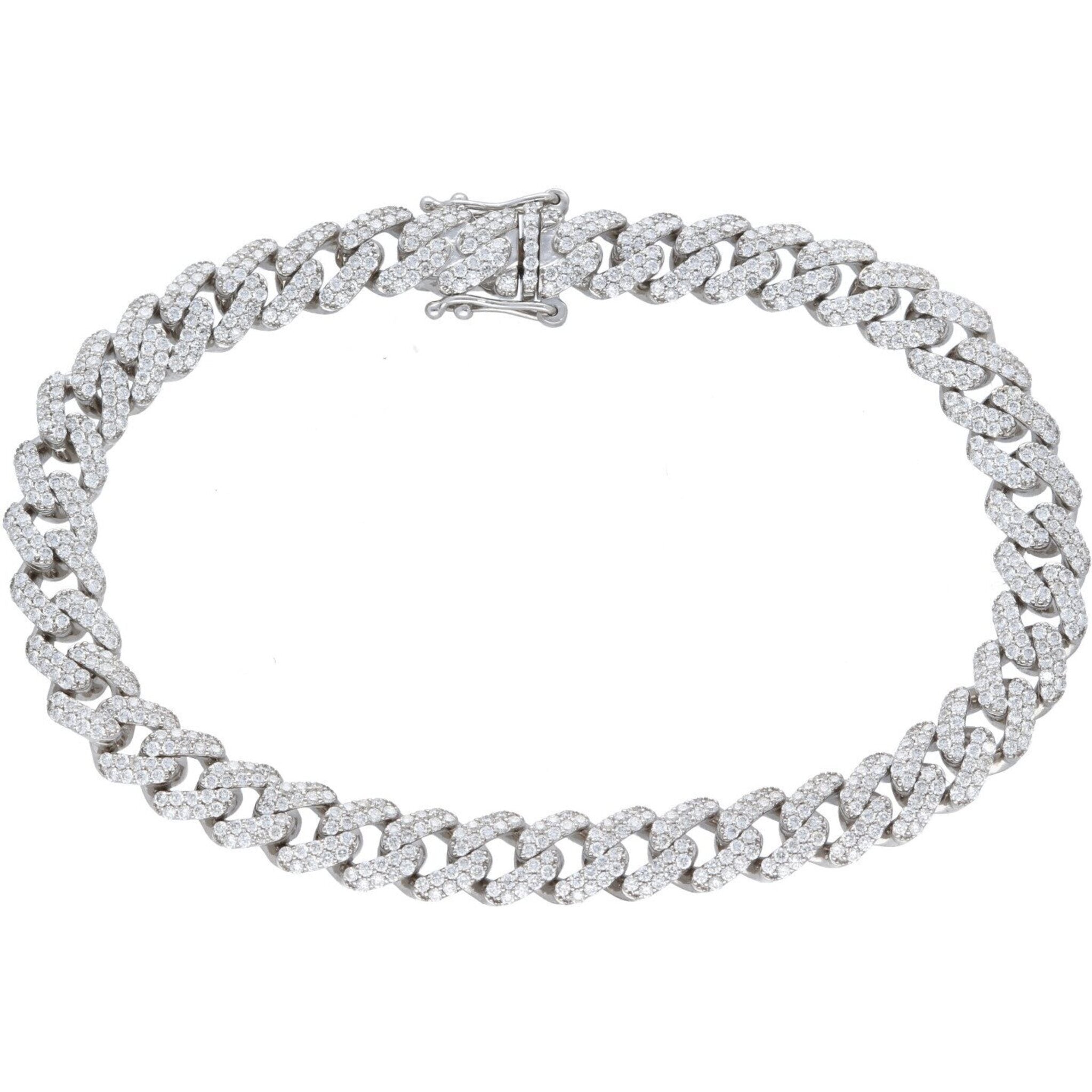 Sofer Jewelry - Diamond Cuban Link Bracelet in 14K White Gold