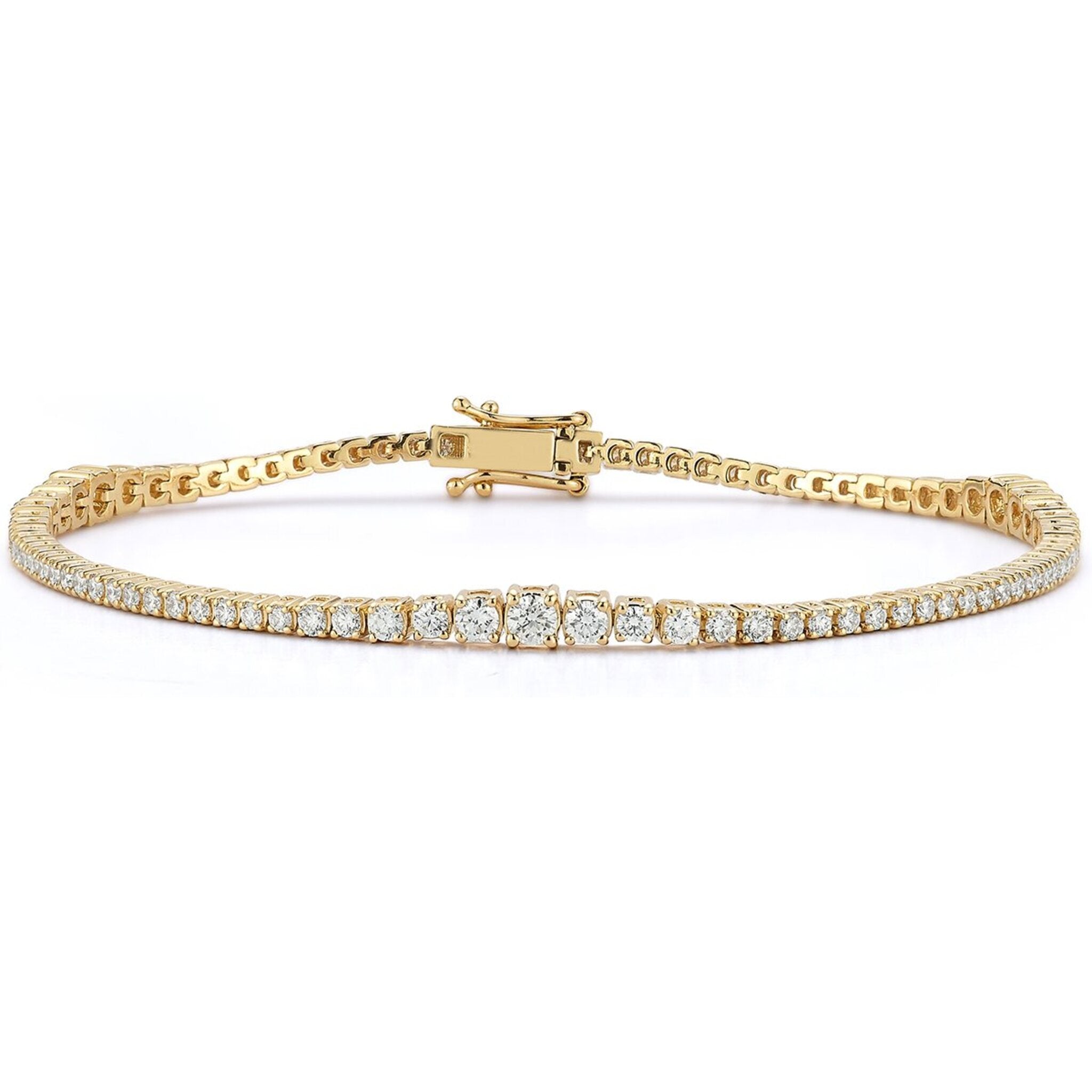 Sofer Jewelry - Graduating Diamond Tennis Bracelet in 14K Yellow Gold