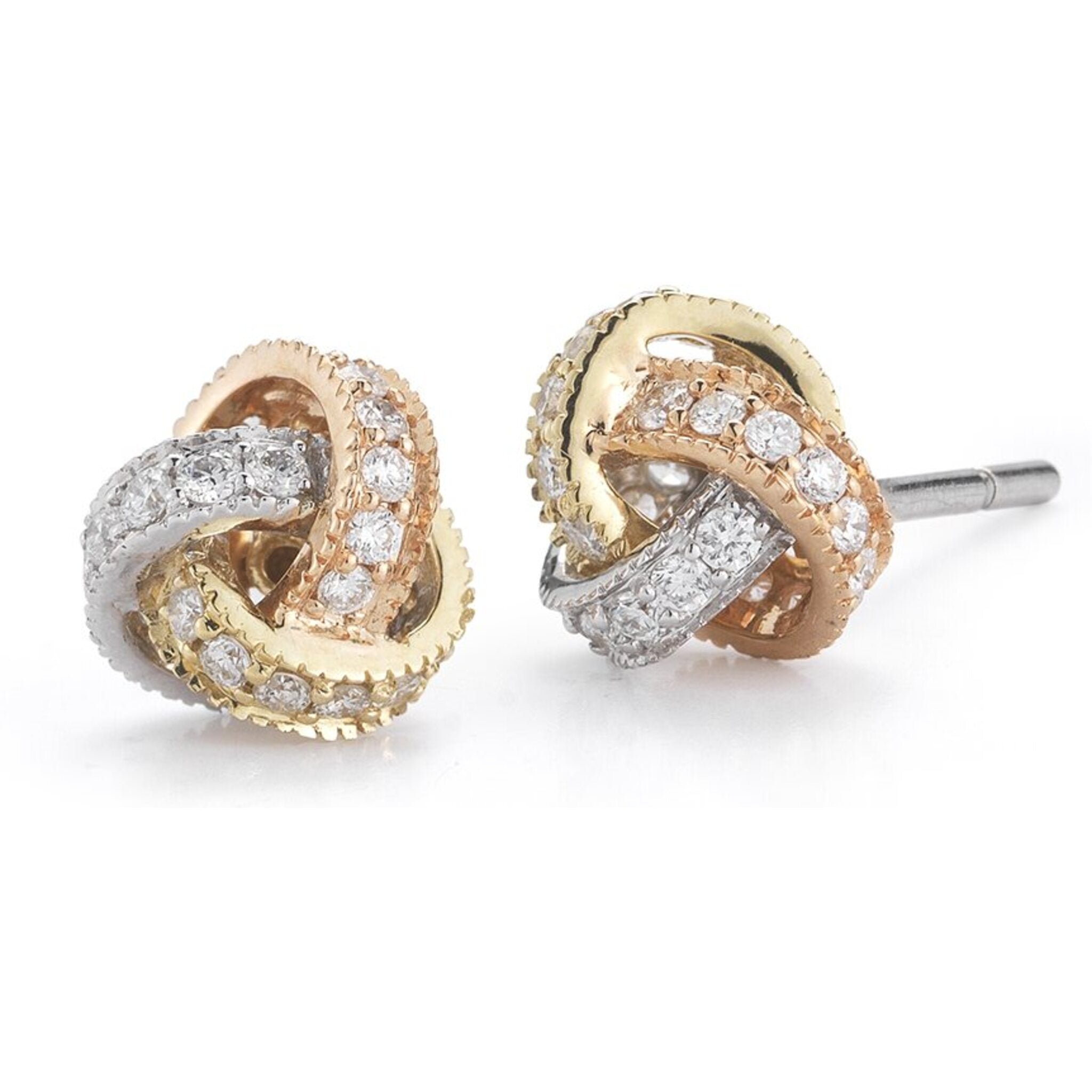 Diamond love deals knot stud earrings