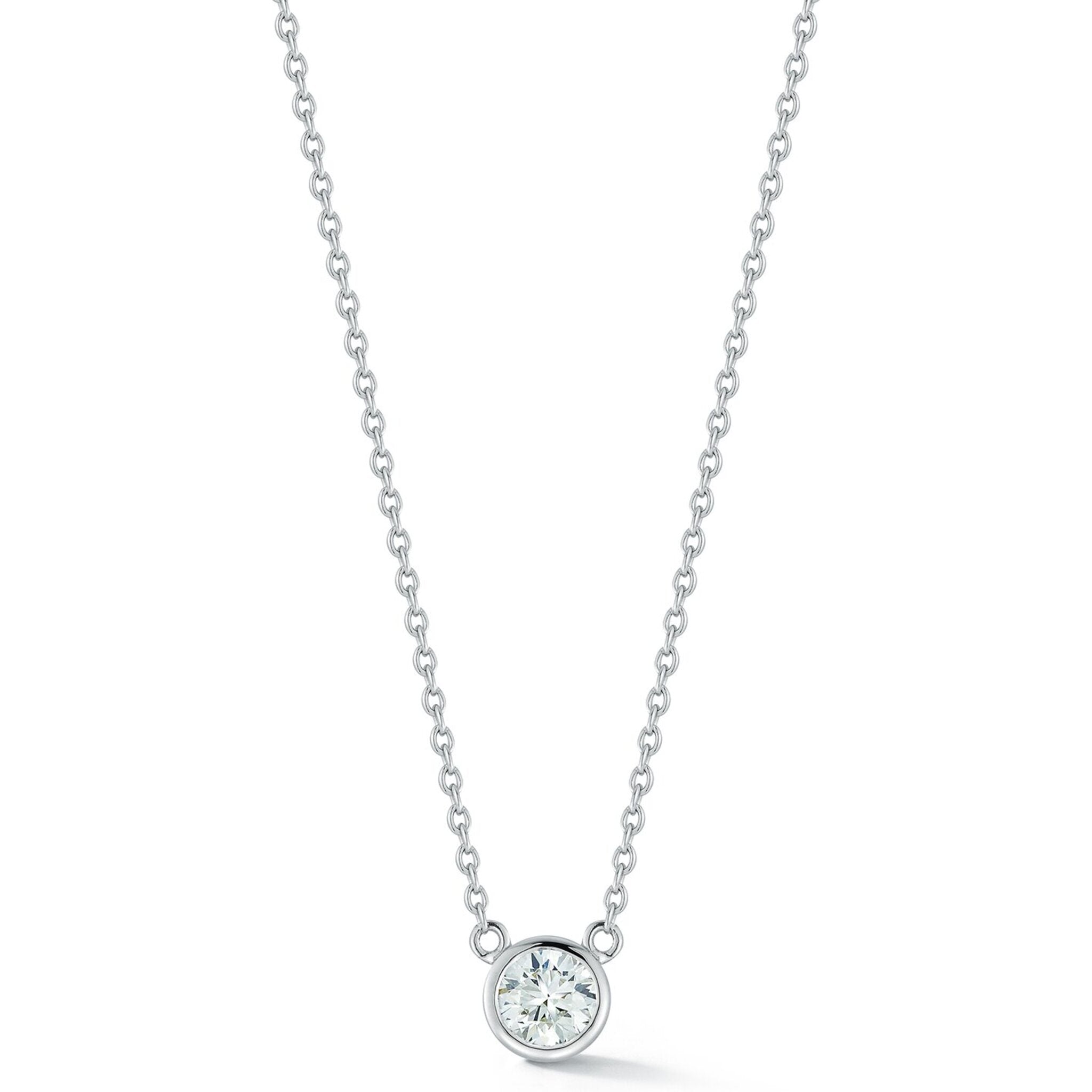 Elegant Platinum Evara Diamond Pendant with Diamond Studded Chain for