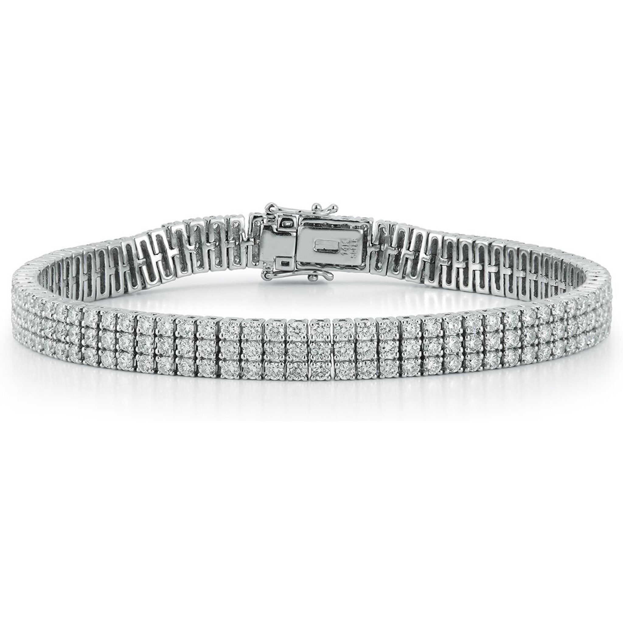 Three row clearance diamond tennis bracelet