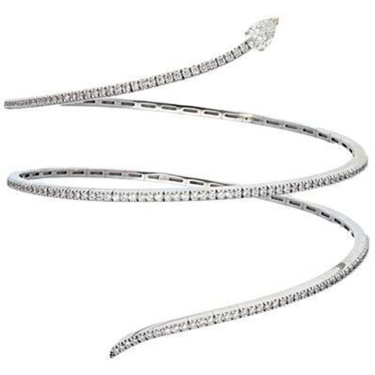 Sofer Jewelry - Wrap Around Diamond Bangle in 14K White Gold