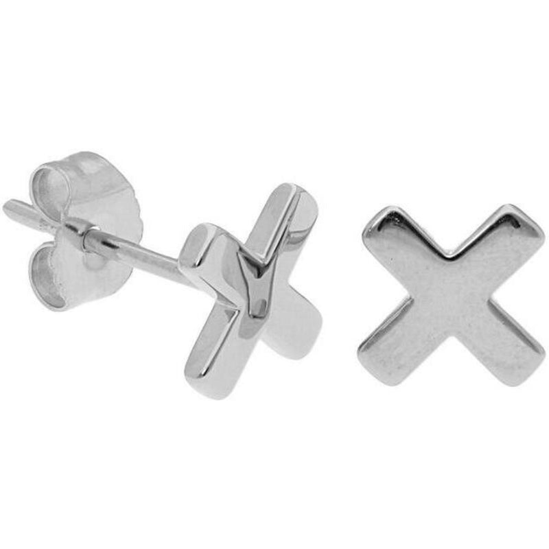 Sofer Jewelry - X Stud Earrings in 14K White Gold