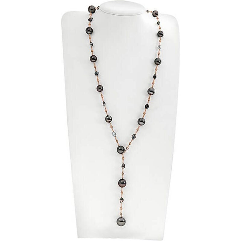 Soho Adjustable Lariat Pearl Necklace 18kr