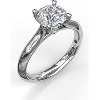 Solitaire Engagement Ring Setting with Four-Prong Head and Diamond Under-Gallery by Fana