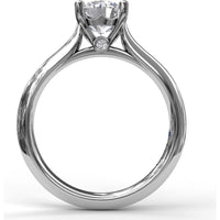 Solitaire Engagement Ring Setting with Four-Prong Head and Diamond Under-Gallery by Fana