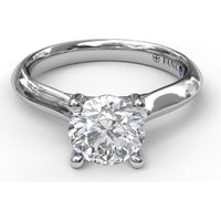 Solitaire Engagement Ring Setting with Four-Prong Head and Diamond Under-Gallery by Fana