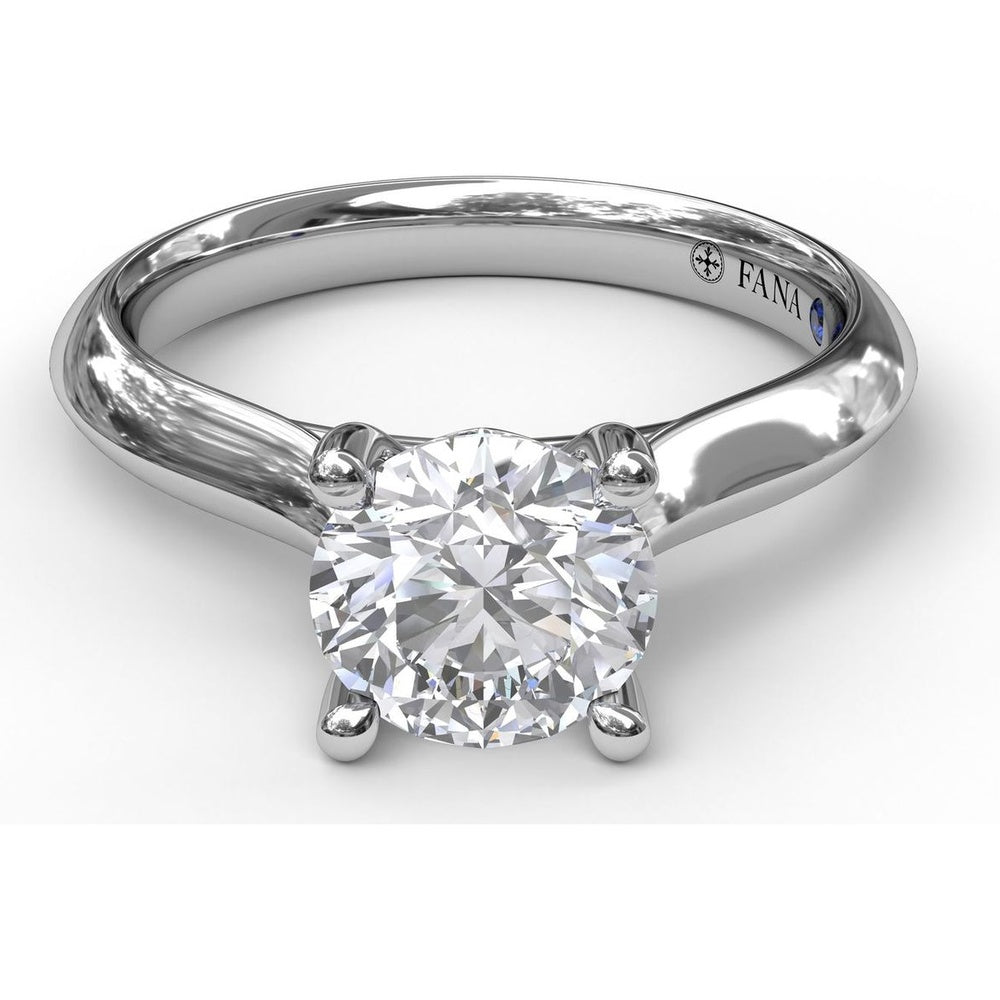 Solitaire Engagement Ring Setting with Four-Prong Head and Diamond Under-Gallery by Fana