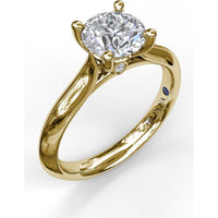 Solitaire Engagement Ring Setting with Four-Prong Head and Diamond Under-Gallery by Fana
