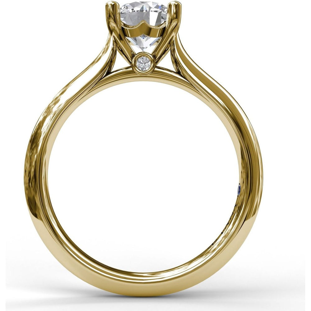 Solitaire Engagement Ring Setting with Four-Prong Head and Diamond Under-Gallery by Fana