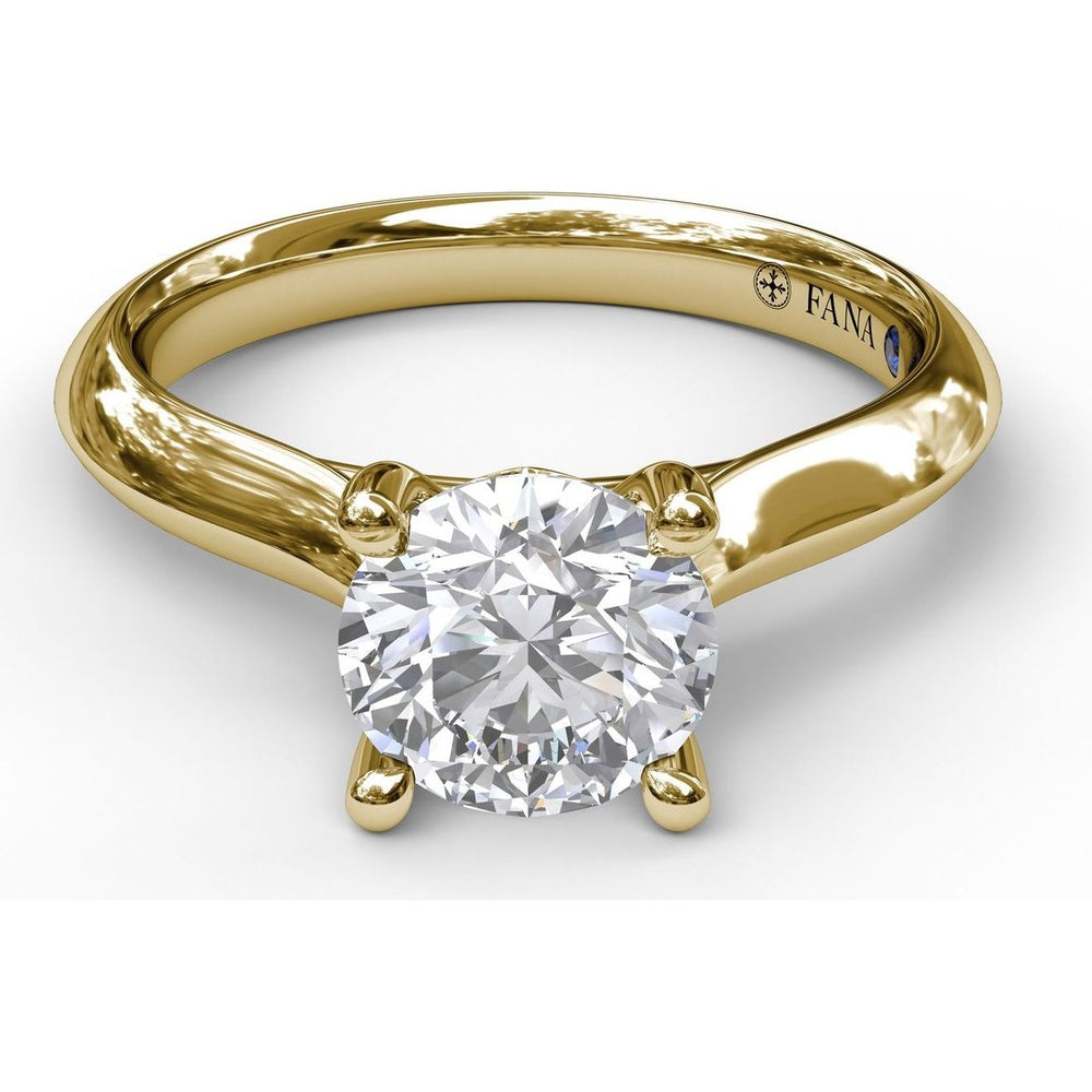 Solitaire Engagement Ring Setting with Four-Prong Head and Diamond Under-Gallery by Fana