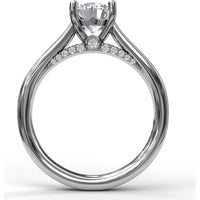 Solitaire Engagement Ring Setting with Surprise Pavé Diamonds by Fana - 0.11 Carat Total Diamond Weight