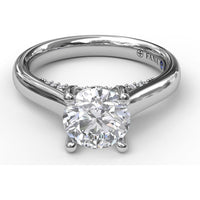 Solitaire Engagement Ring Setting with Surprise Pavé Diamonds by Fana - 0.11 Carat Total Diamond Weight