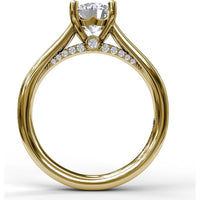Solitaire Engagement Ring Setting with Surprise Pavé Diamonds by Fana - 0.11 Carat Total Diamond Weight