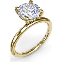 Solitaire Round Diamond Engagement Ring Setting by Fana