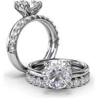 Solitaire Round Diamond Engagement Ring Setting by Fana