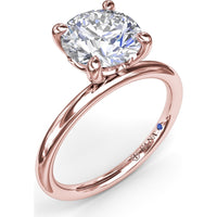 Solitaire Round Diamond Engagement Ring Setting by Fana