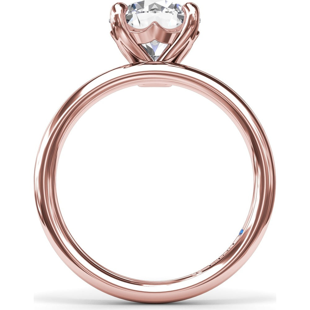 Solitaire Round Diamond Engagement Ring Setting by Fana