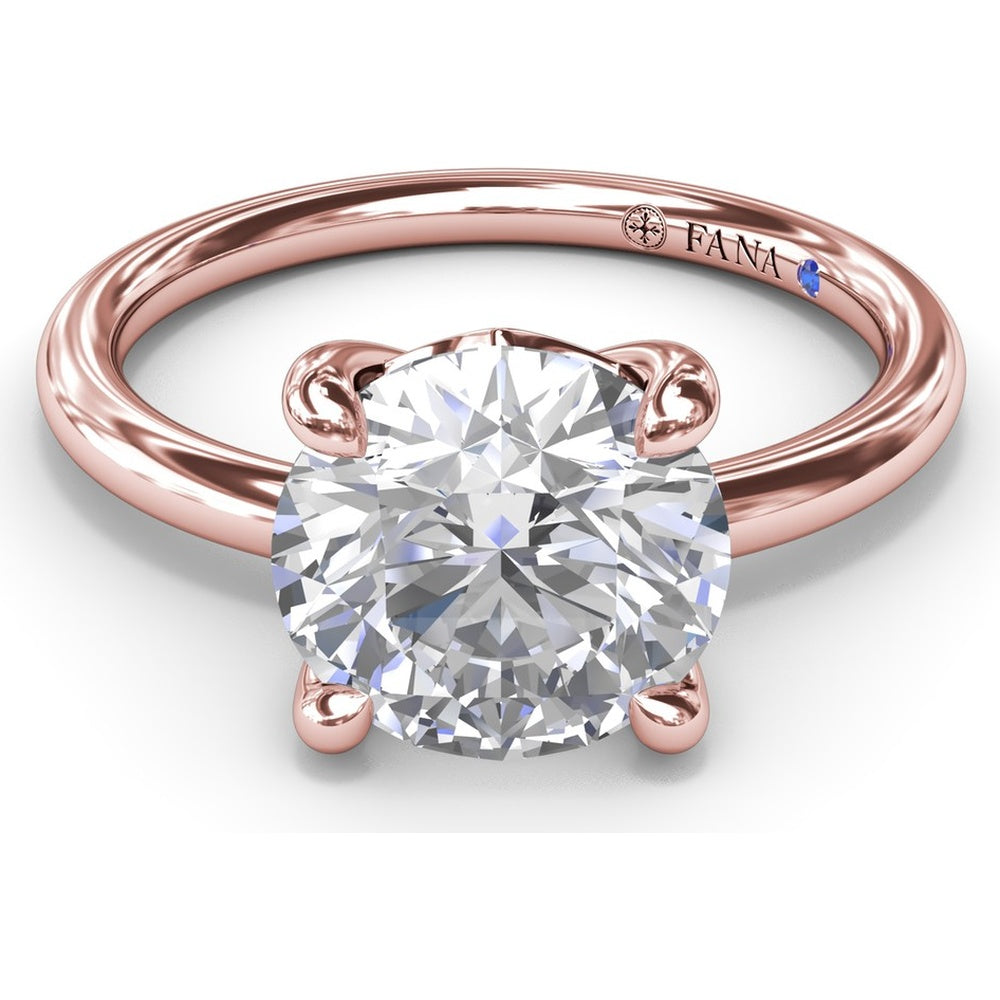 Solitaire Round Diamond Engagement Ring Setting by Fana