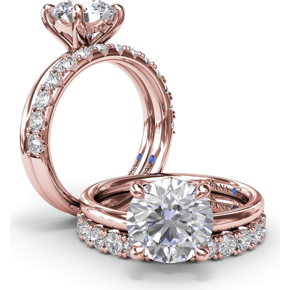 Solitaire Round Diamond Engagement Ring Setting by Fana