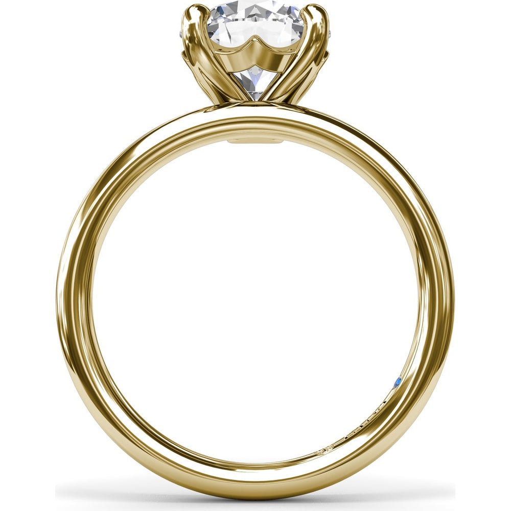 Solitaire Round Diamond Engagement Ring Setting by Fana