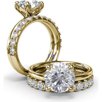 Solitaire Round Diamond Engagement Ring Setting by Fana