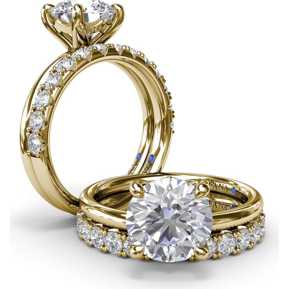 Solitaire Round Diamond Engagement Ring Setting by Fana