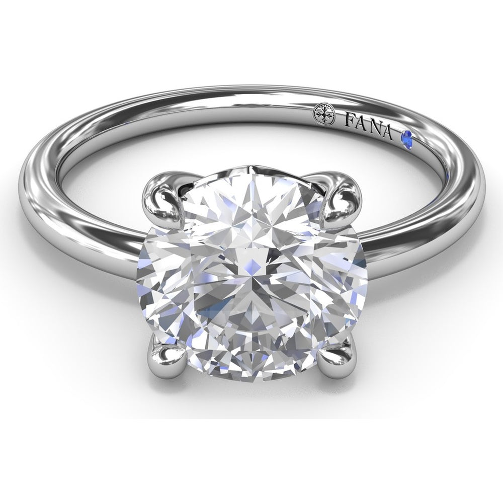 Solitaire Round Diamond Engagement Ring Setting by Fana