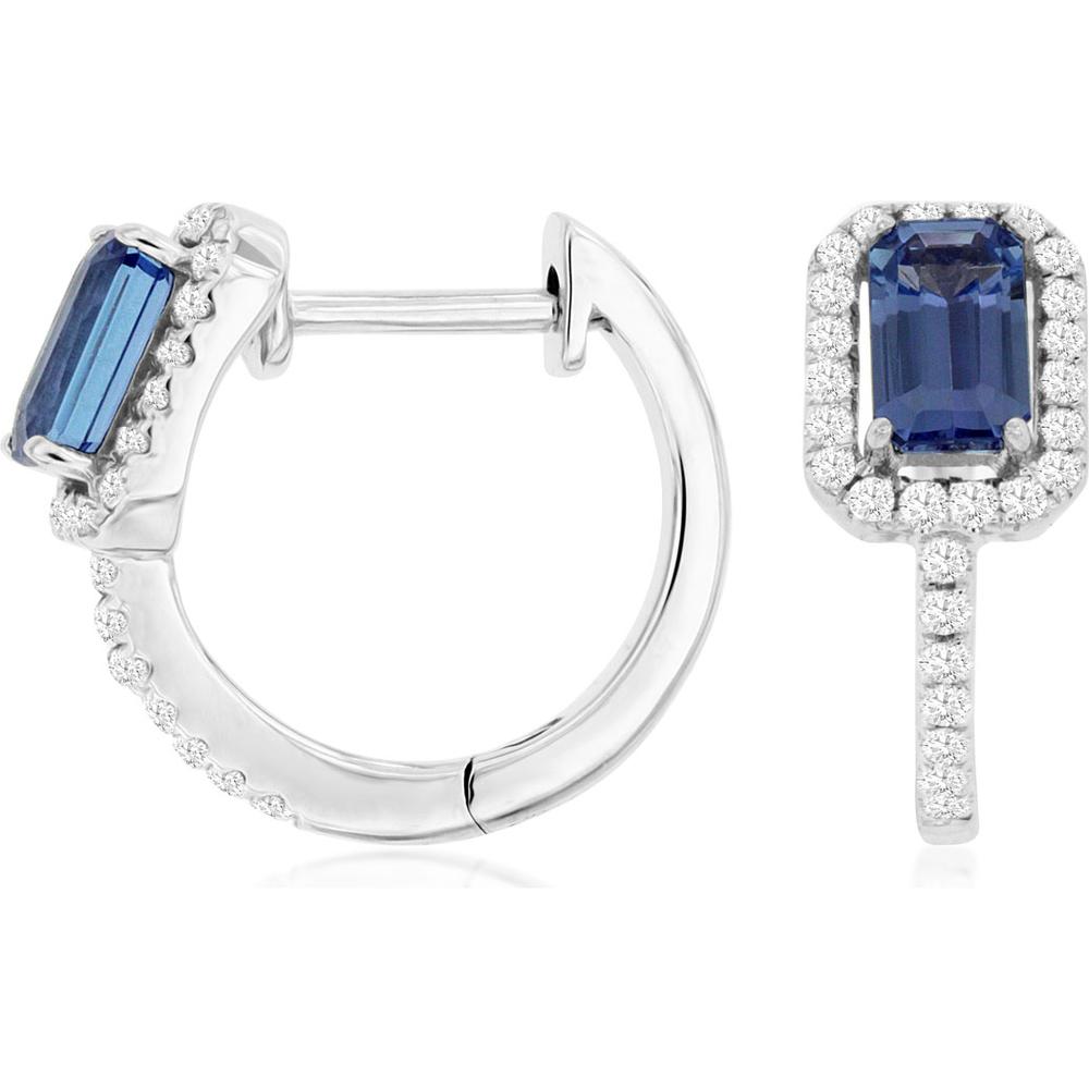 Sophisticated 14K White Gold 0.21 Carat Diamond & 0.64 Carat Tanzanite Earrings