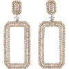 Sparkling 14K Gold 5.25 Carat Rectangle Diamond Earrings
