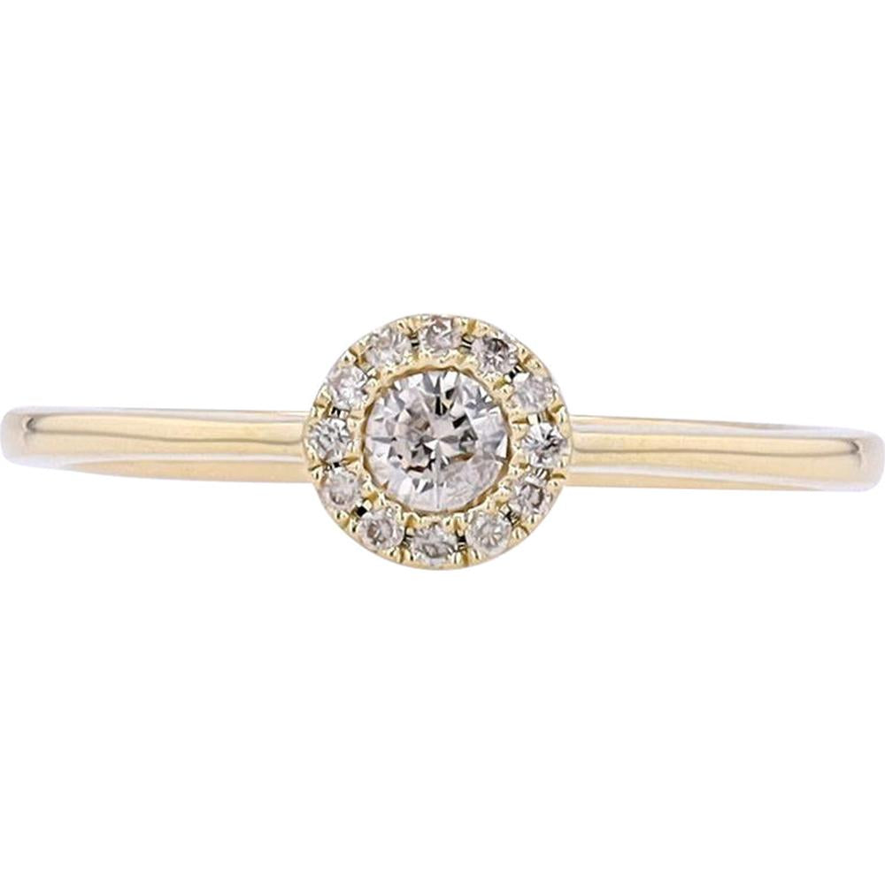 Sparkling 14K Gold Halo Diamond Engagement Ring - Timeless Elegance