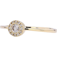 Sparkling 14K Gold Halo Diamond Engagement Ring - Timeless Elegance