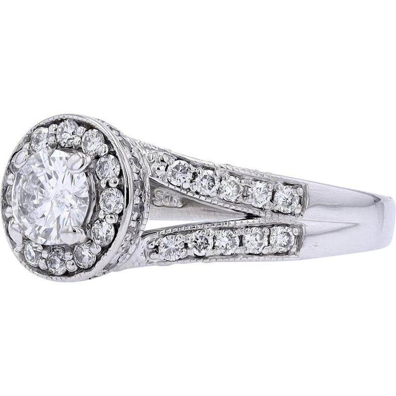 Sparkling 14K White Gold 1.25 Carat Diamond Engagement Ring