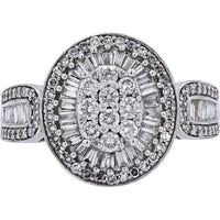 Sparkling 14K White Gold 1 Carat Oval Diamond Ring