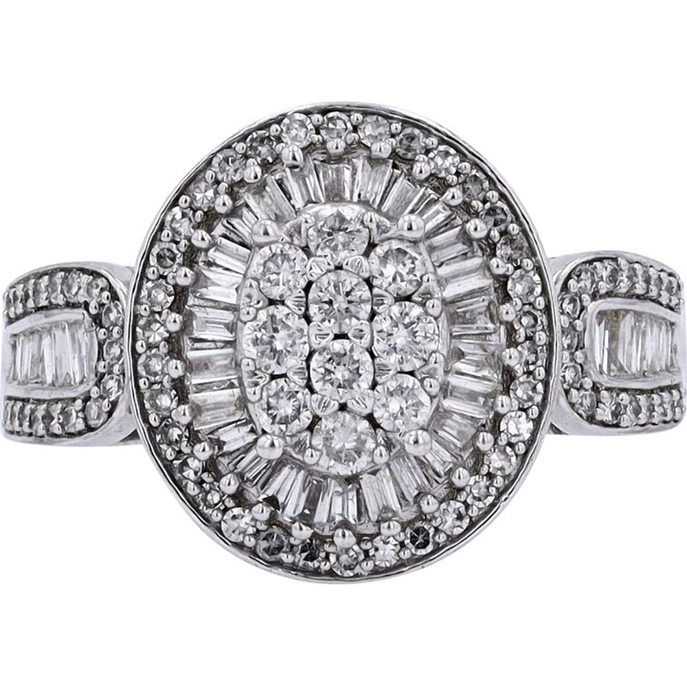 Sparkling 14K White Gold 1 Carat Oval Diamond Ring