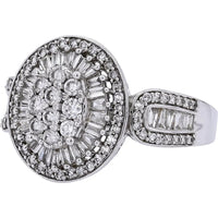 Sparkling 14K White Gold 1 Carat Oval Diamond Ring