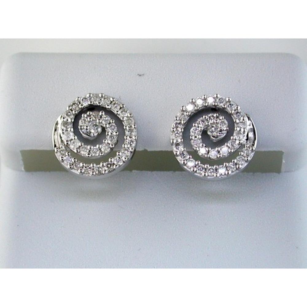 Sparkling 14K White Gold Diamond Circle Earrings - 0.70 Carat Total Diamond Weight